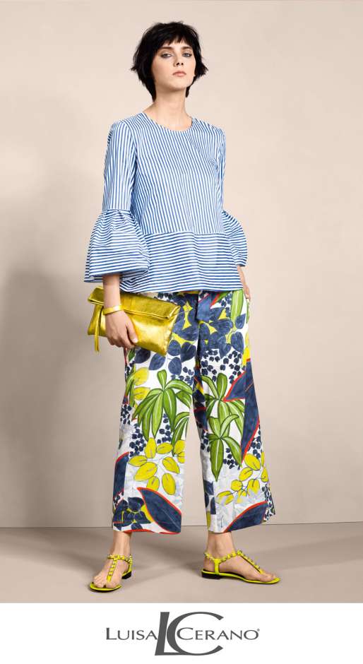 PAPERBAG-PANTS MIT FLOWER PRINT