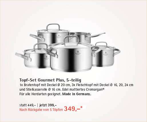 WMF TOPF-SET GOURMET PLUS, 5-TEILIG